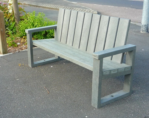 Banc urbain Avenue en bois et métal