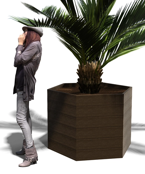 Jardinière Espace hexagonale
