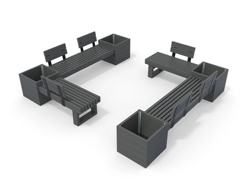 Assise-jardinière Palma plastique recyclé